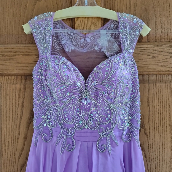 NWT Purple Beaded Prom Dress - Picture 9 of 9
